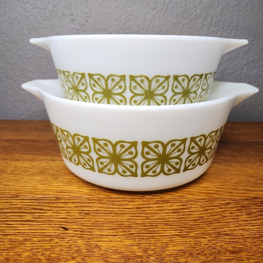 PYREX Autumn Floral Verde - Set of 2 - Picture 3 of 9